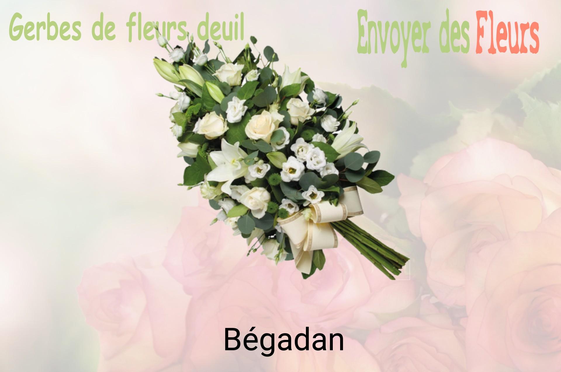 Gerbe de fleurs de deuil livrée à Bégadan